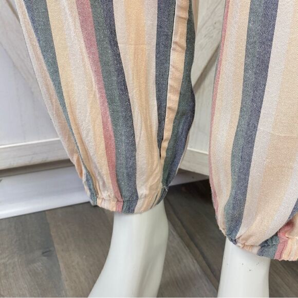 American Eagle Outfitters Striped Paperbag Jogger Pants Peach Multi Medium - Picture 8 of 15